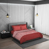 Stripe-Solid Red Polyester Blanket Mink - Eden By Spaces