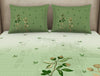 Floral Sea Foam - Light Green Cotton Viscose Double Bedsheet - Artisan By Spaces