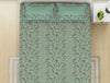 Floral Aqua Glass - Light Aqua 100% Cotton King Fitted Sheet - Lattice By Spaces