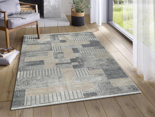 Grey Colorfast Polypropylene Woven Carpet - Asher By Spaces