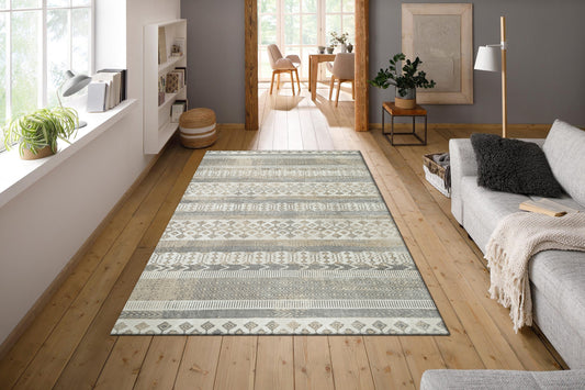 Grey Multilayer Texture Soft Polyester Woven Carpet - Alora By Spaces