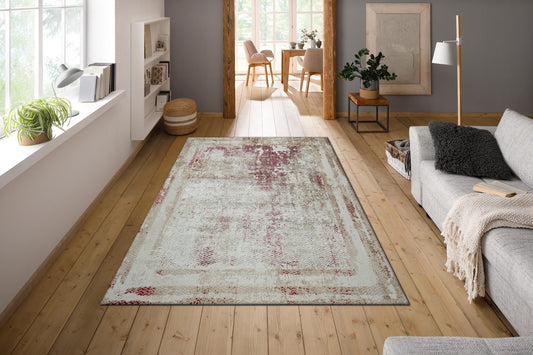 Red Multilayer Texture Soft Polyester Woven Carpet - Aria By Spaces