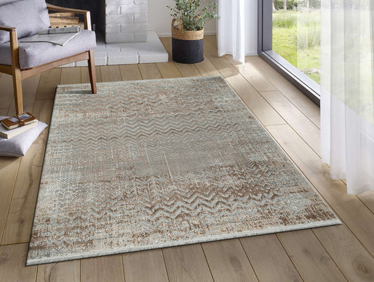 Brown Multilayer Texture Polypropylene Woven Carpet - Asterin By Spaces
