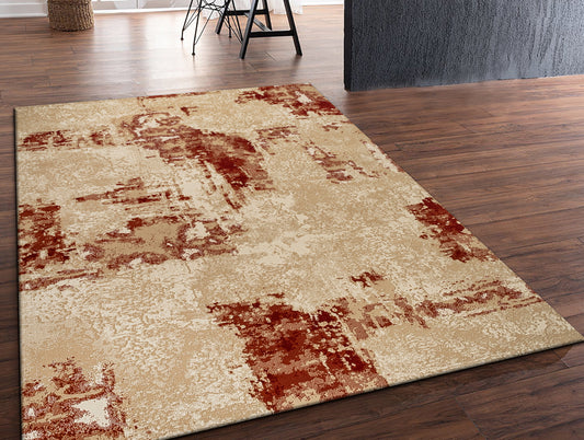 Mustard Multilayer Textur Polypropylene Woven Carpet - Gianna By Spaces