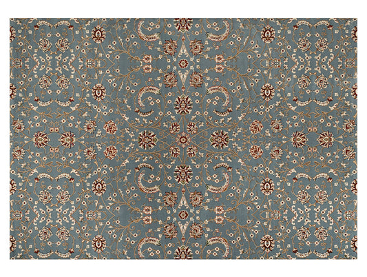 Blue Multilayer Textur Polypropylene Woven Carpet - Gianna By Spaces