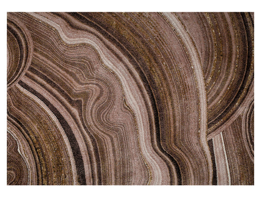 Brown Multilayer Texture Soft Polyester Woven Carpet - Geode By Spaces
