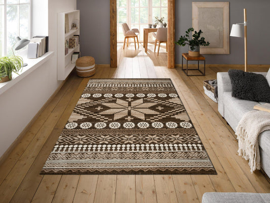 Brown Plush Feel Polypropylene Woven Carpet - Idika By Spaces