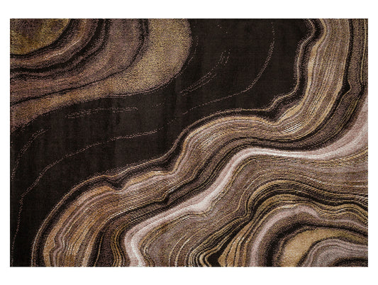 D Brown Multilayer Texture Soft Polyester Woven Carpet - Geode By Spaces
