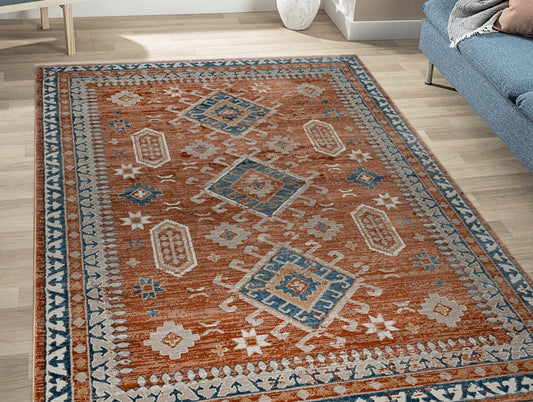 Rust Hypoallergic Soft Polyester Woven Carpet - Nora By Spaces