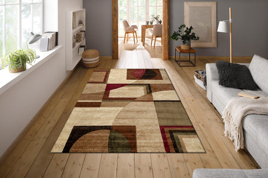 Rust Multilayer Texture Polypropylene Woven Carpet - Meraki By Spaces