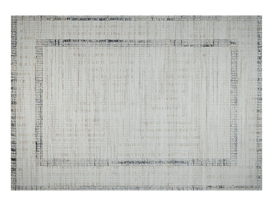 White Multilayer Texture Polypropylene Woven Carpet - Elayne By Spaces
