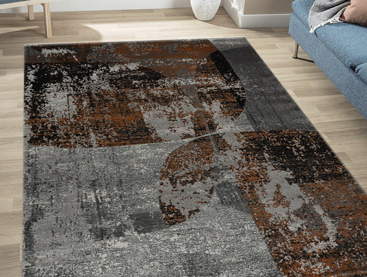 Brown Plush Feel Polypropylene Woven Carpet - Iva By Spaces