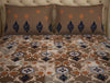 Ornament Brown 100% Cotton Double Bedsheet - Atrium By Spaces