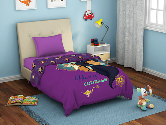Disney Jasmine Dark Purple - Dark Violet 100% Cotton Shell Single Quilt / AC Comforter - By Spaces