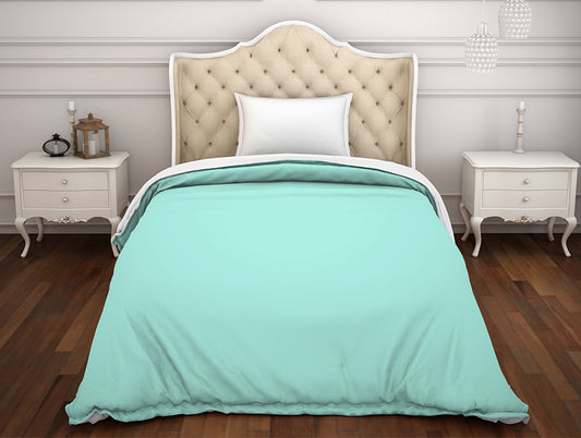Solid Green - Light Green 100% Cotton Shell Single Quilt / AC Comforter - Hygro By Spaces