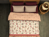 Ornate Poppy Red - Red 100% Cotton Shell Double Quilt / AC Comforter - Flora By Spaces