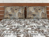 Geometric Chestnut - Dark Brown 100% Cotton Double Bedsheet - Atrium By Spaces