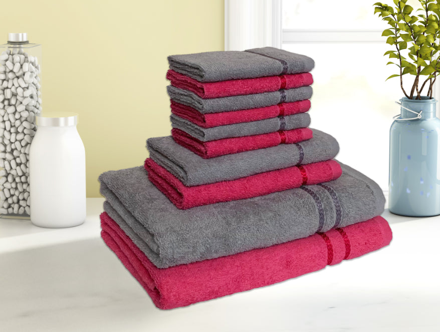 SPACES Seasons Multicolour Textured Cotton Towel Set - Set of 10