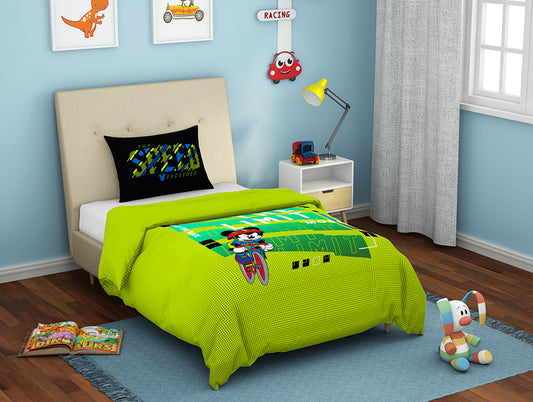 Disney Mickey Sulphur Spring - Green 100% Cotton Single Bedsheet - By Spaces