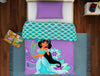 Disney Jasmine Lavender - Light Violet 100% Cotton Shell Single Quilt / AC Comforter - By Spaces