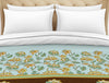 Floral Sea Green - Green 100% Cotton Shell Double Quilt / AC Comforter - Atrium Plus By Spaces
