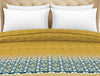 Ornate Mustard - Dark Yellow 100% Cotton Shell Double Quilt / AC Comforter - Atrium Plus By Spaces