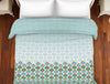Floral Teal - Blue 100% Cotton Shell Double Quilt / AC Comforter - Atrium Plus By Spaces
