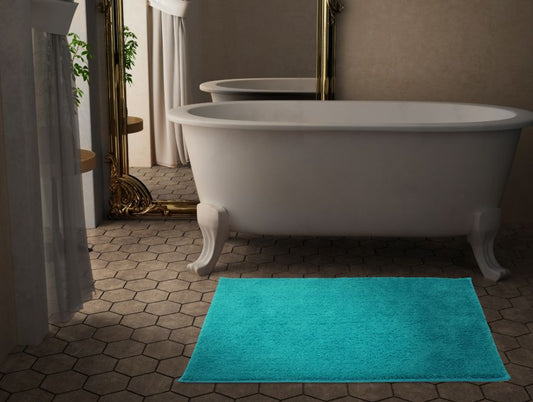 Anti Skid Turquoise Blue Nylon Bath Mats Large - Day2Day By Spaces-1034943