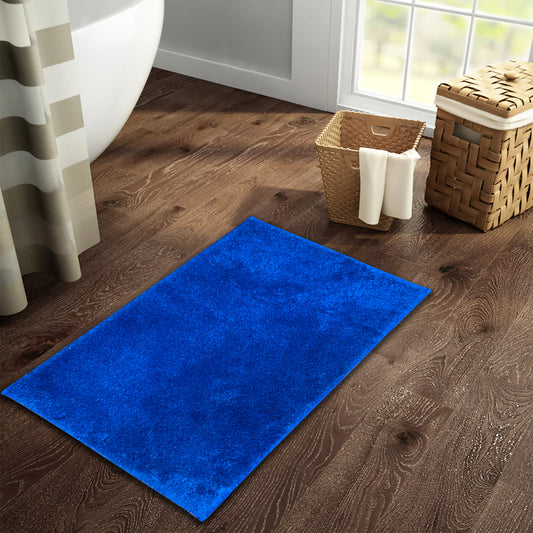 Anti Skid Cobalt Blue 100% Nylon Large Large Bath Mat - Day2Day By Spaces