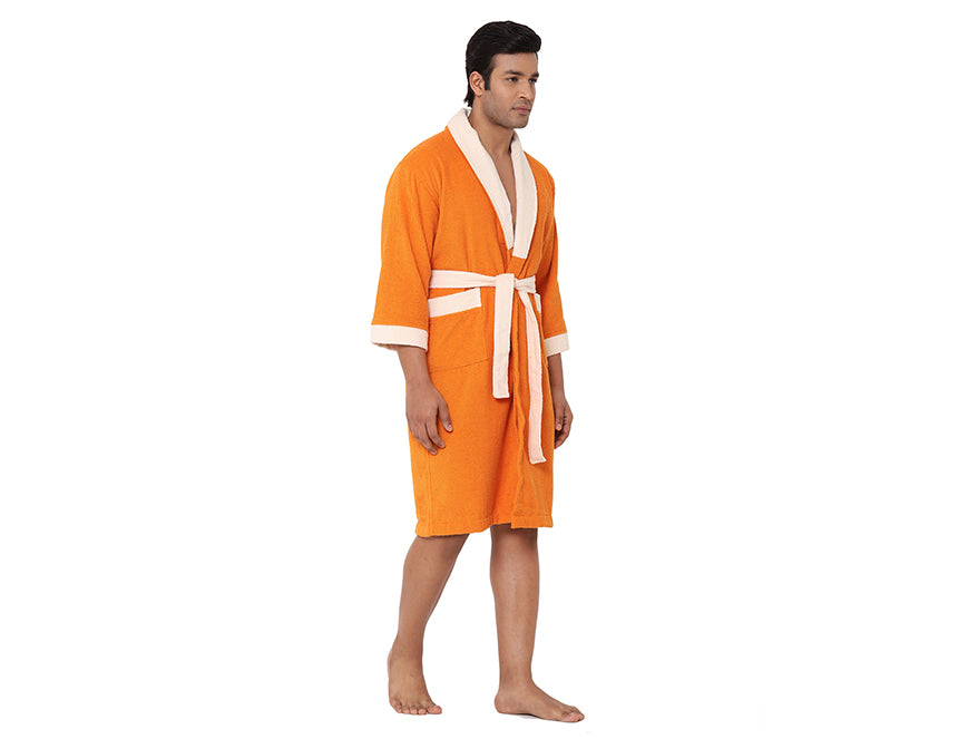 Orange Pepper/I  100% Cotton Bath Robe - Cloudz By Spaces