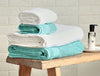 Ocean/White-Multi 4 Piece 100% Cotton Towel Combo - Organic Cotton By Spaces