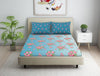 Ornate Teal-Light Blue 100% Cotton Double Bedsheet - Seasons Best Premium By Core By Spaces
