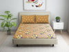Ornate Brown-Light Yellow 100% Cotton Double Bedsheet - Seasons Best Premium By Core By Spaces