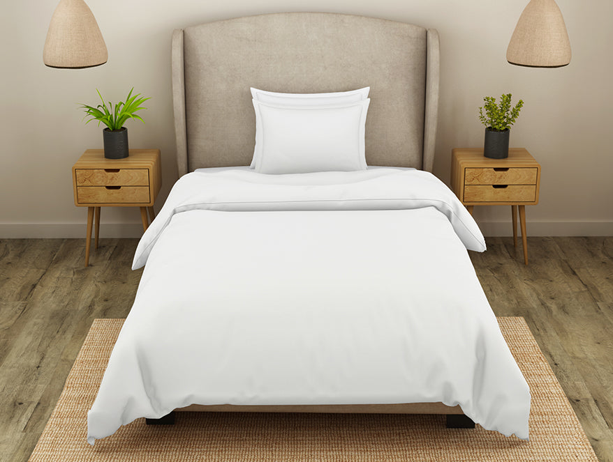 Solid Assorted/White White Single Bedsheet Hospitality By Welspun