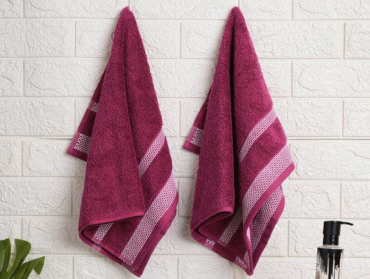 Sangaria - Dark Violet 2 Piece 100% Cotton Hand Towel - Hygro By Spaces