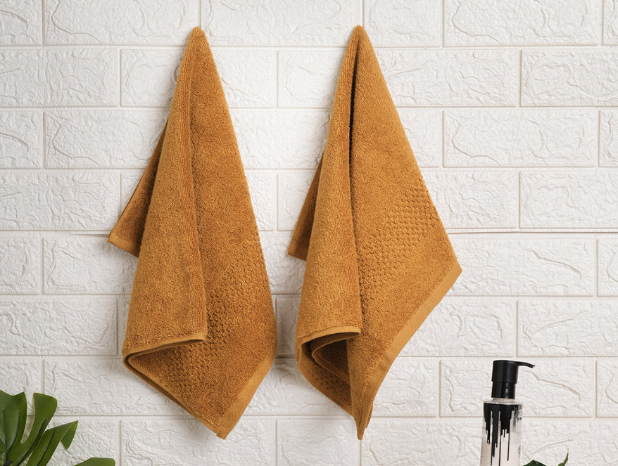 Maple Sugar - Light Brown 2 Piece 100% Cotton Hand Towel - Hygro By Spaces