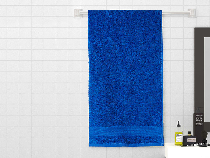 Cobalt Blue-Blue 1 Piece 100% Cotton Ladies Bath Towel - Day2Day By Spaces-1054082