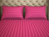 Stripe Dark Pink 100% Cotton King Fitted Sheet - Skyrise By Spaces