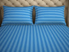 Stripe Sky Blue - Light Blue 100% Cotton King Fitted Sheet - Skyrise By Spaces