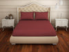 Solid Garnet-Dark Red Cotton Rich Large Bedsheet - Raang By Welspun