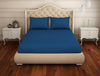 Solid Blue Quartz-Dark Blue Cotton Rich Large Bedsheet - Raang By Welspun