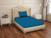 Solid Imperial Blue-Dark Blue Cotton Rich Single Bedsheet - Raang By Welspun