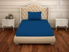 Solid Blue Quartz-Dark Blue Cotton Rich Single Bedsheet - Raang By Welspun
