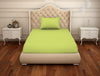 Solid Celery Green-Light Green Cotton Rich Single Bedsheet - Raang By Welspun