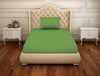 Solid Piquant Green-Green Cotton Rich Single Bedsheet - Raang By Welspun