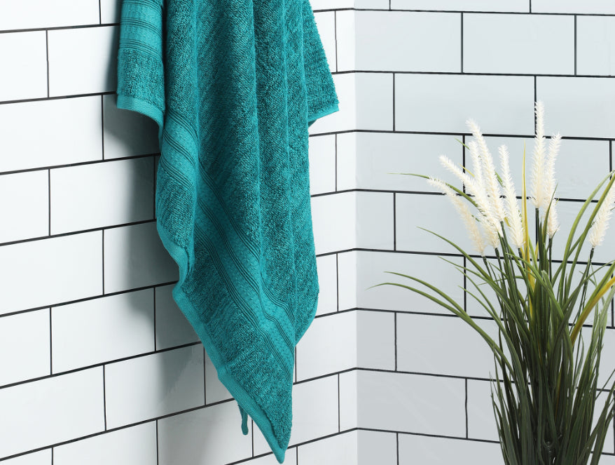 Deep Lavendar - White 100% Cotton Bath Towel - Edria Plus By Spaces