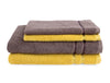 Mustard/Chcolte - Brown 4 Piece 100% Cotton Towel Set - Edria By Spaces