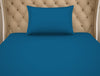 Solid Imperial Blue - Light Teal Cotton Rich Single Bedsheet - Restora By Welspun