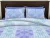 Geometric Nile Blue-Aqua 100% Cotton Double Bedsheet - Geostance By Spaces
