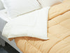 Solid Camel/Ivory - Light Brown Microfiber Shell Double Quilt / AC Comforter - Silkysoy By Spaces